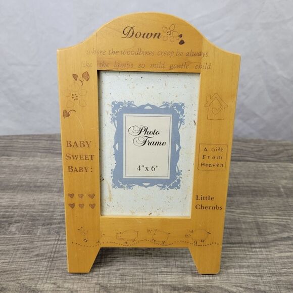 Wooden‎ Baby Themed 4x6 Photo Frame - Picture 1 of 10
